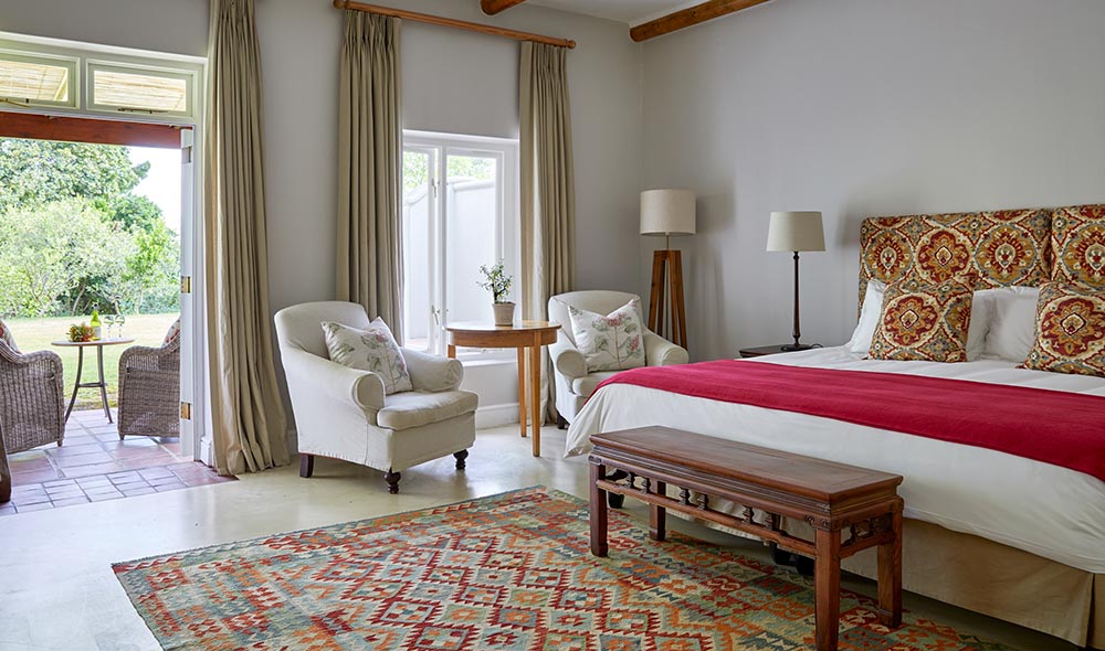 Spier Hotel Riverside Terrace Room. Foto: Spier Wine Farm