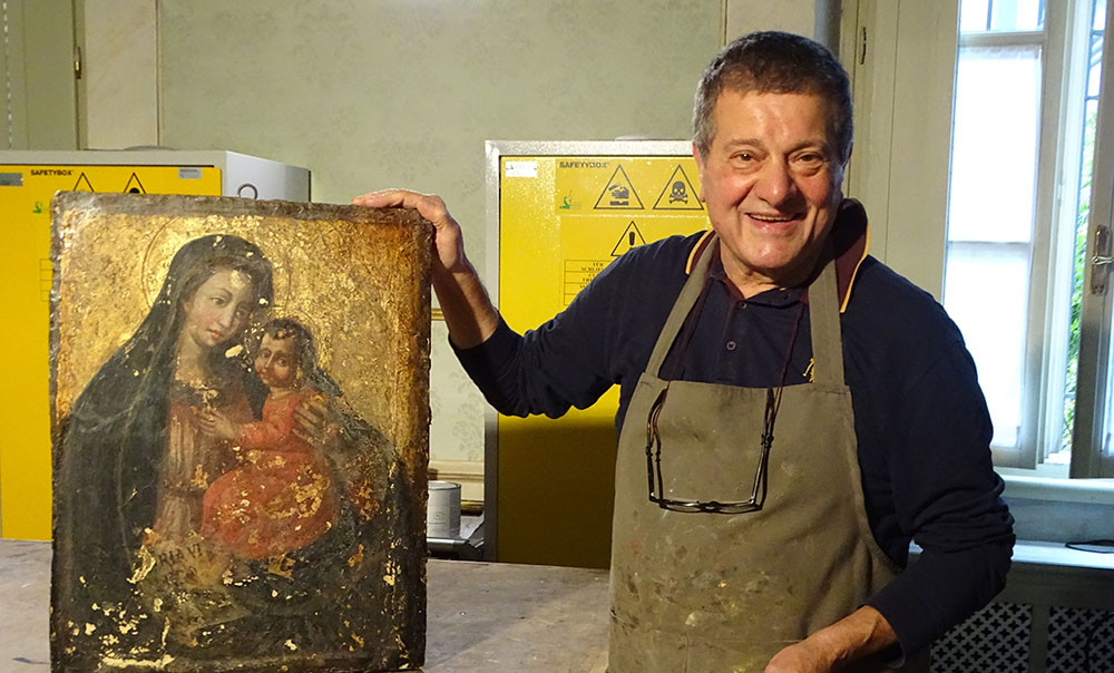 Renato Giangualano restaurierte auch die Fresken im Kloster San Pietro. Foto: Carola Faber