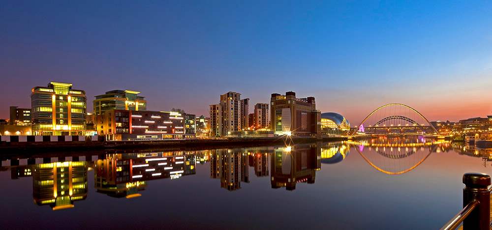 Quayside, Newcastle ist jung und dynamisch, auch bei Nacht. Foto: DFDS