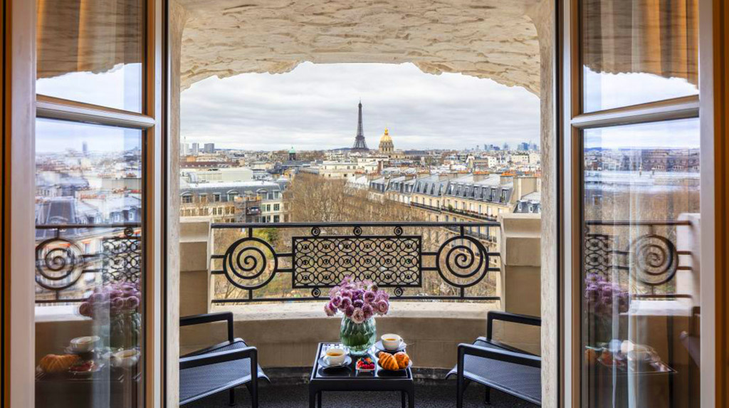 Die fantastische Aussicht aus dem Hotel auf den Eiffelturm. Hotels. Foto: Lutetia