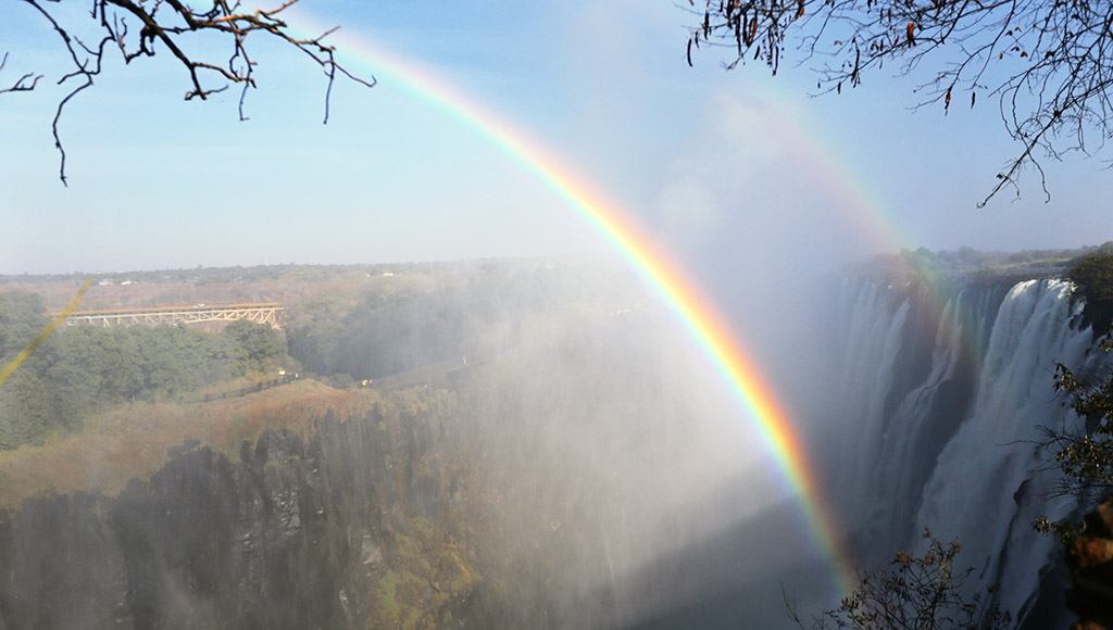 Die berühmten Victoria Wasserfälle. Foto: Frank Dieter Sistenich