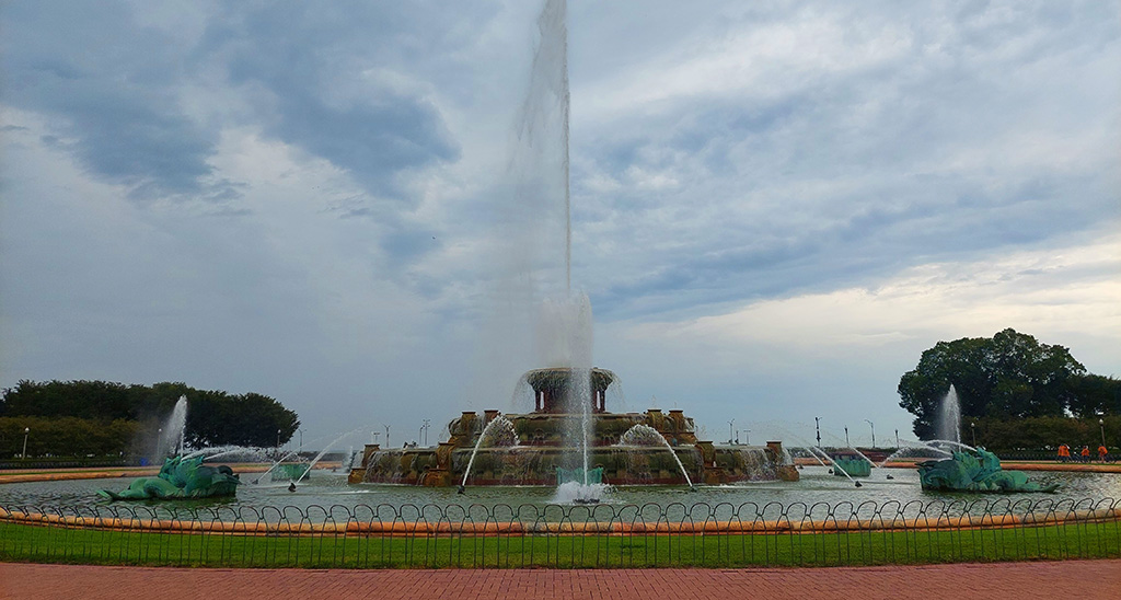 Buckingham Fountain, bekannt durch die Serie „Eine schrecklich nette Familie“. Foto: Michael Schabacker