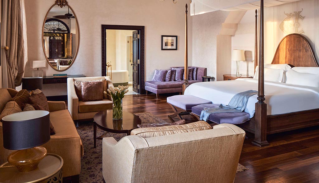 Das Schlafzimmer der berühmten Agatha Christie Suite im 2. Stock des Palastflügels. Foto: Sofitel