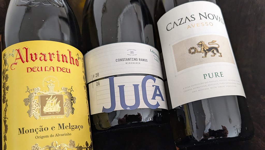 Weine von Alvarinho, Constantino Ramos und Cazas Novas. Foto: Carola Faber