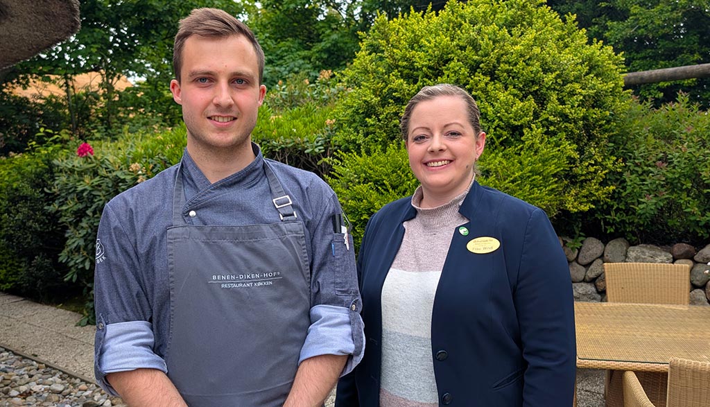 Stellvertretender Küchenchef Maximilian Wagner und Sommelière Stefanie Windl. Foto: Carola Faber