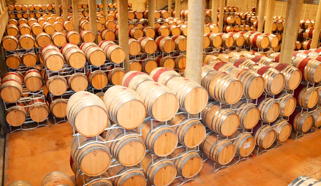 Fasslagerung der Weine im Castello. Foto: Jürgen Sorges