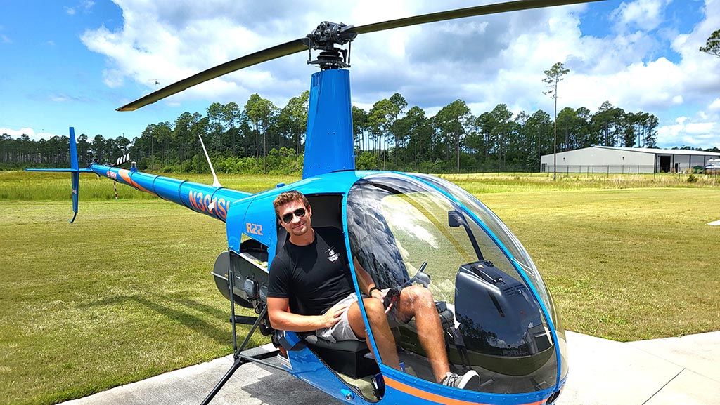 Hubschrauberpilot Josh Dittrich. Foto: Christian Euler