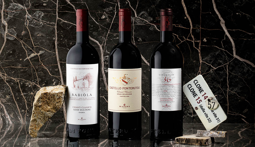 Weine des Weinguts. Foto: Castello di Fonterutoli