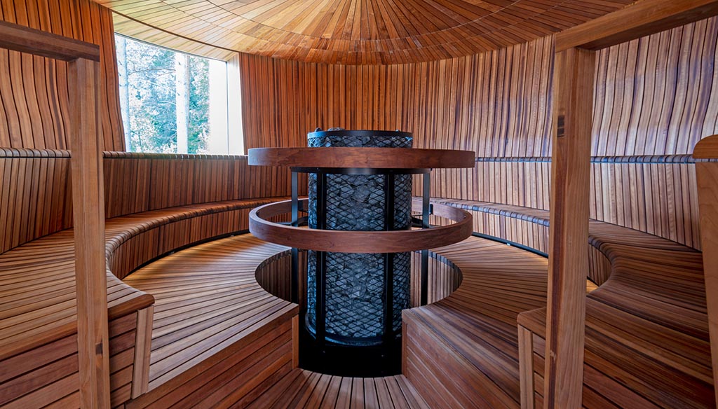 Saunaraum mit Ofen. Foto: Serlachius
