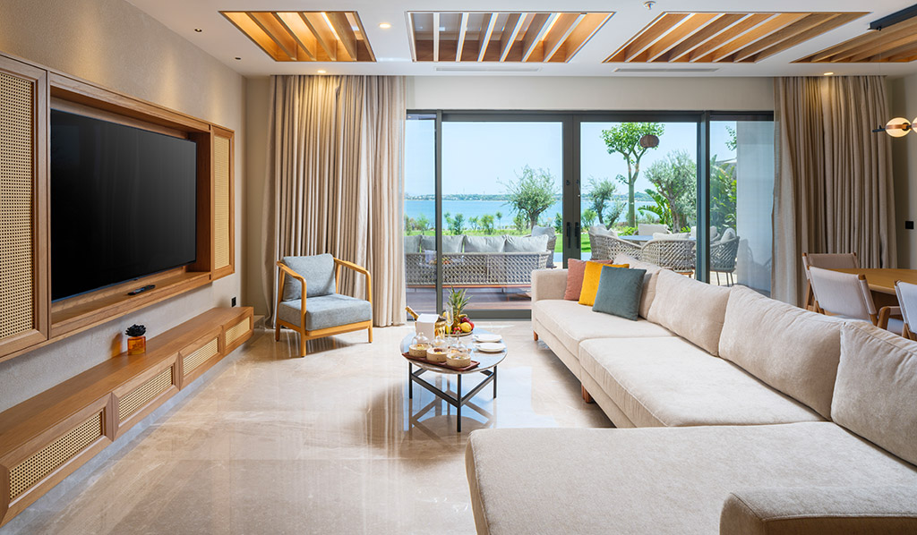 Wohnbereich einer Villa. Foto: Bayou Villas Anda