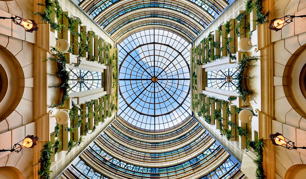 Die beeindruckende Glaskuppel des Marriott Hotel. Foto: Marriott International