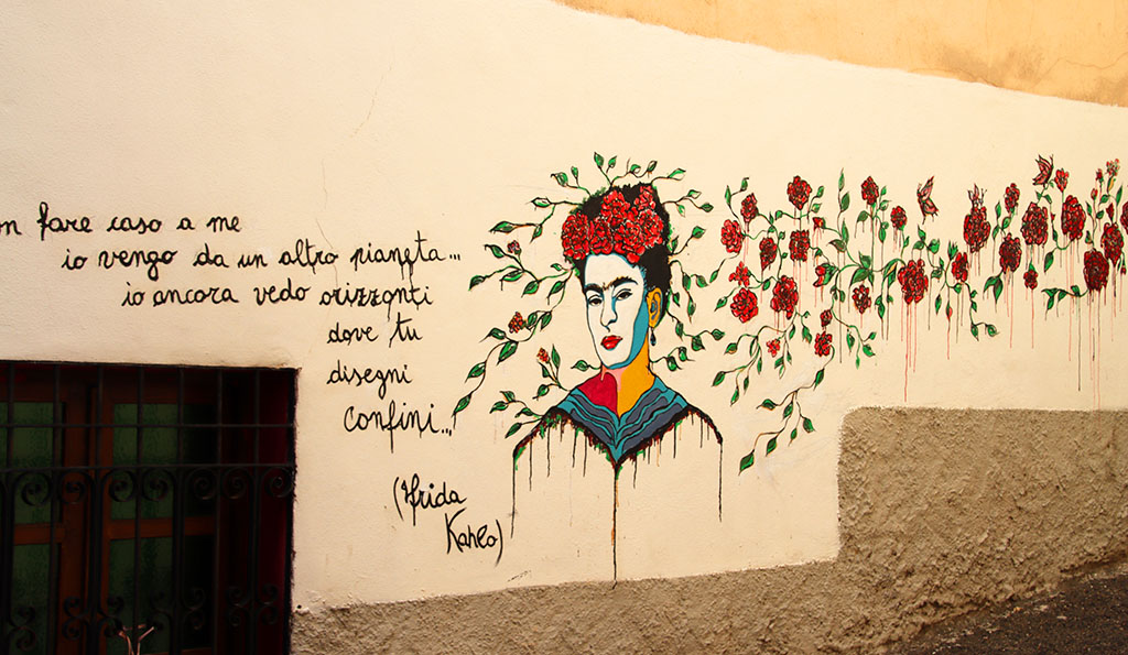 Wandmalerei im Ort. Foto: Ellen Spielmann