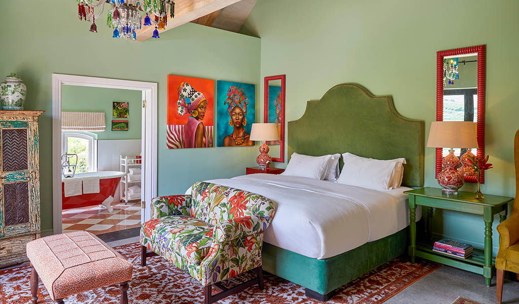 Eine der sechs Suiten in Franschoek House. Foto: The Royal Portfolio