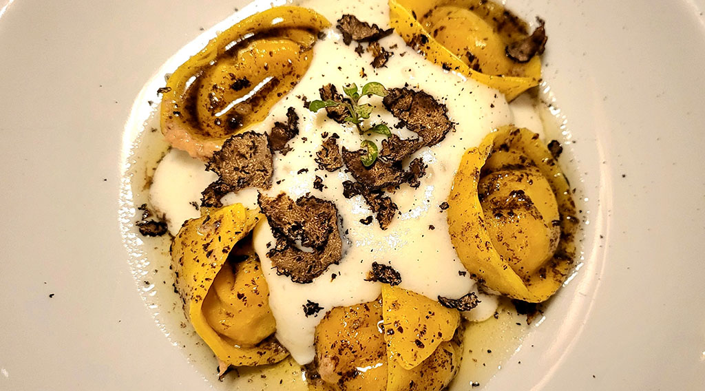 Canneloni mit Kastanien und Trentino in der Osteria Le Servite. Foto: Christian Euler