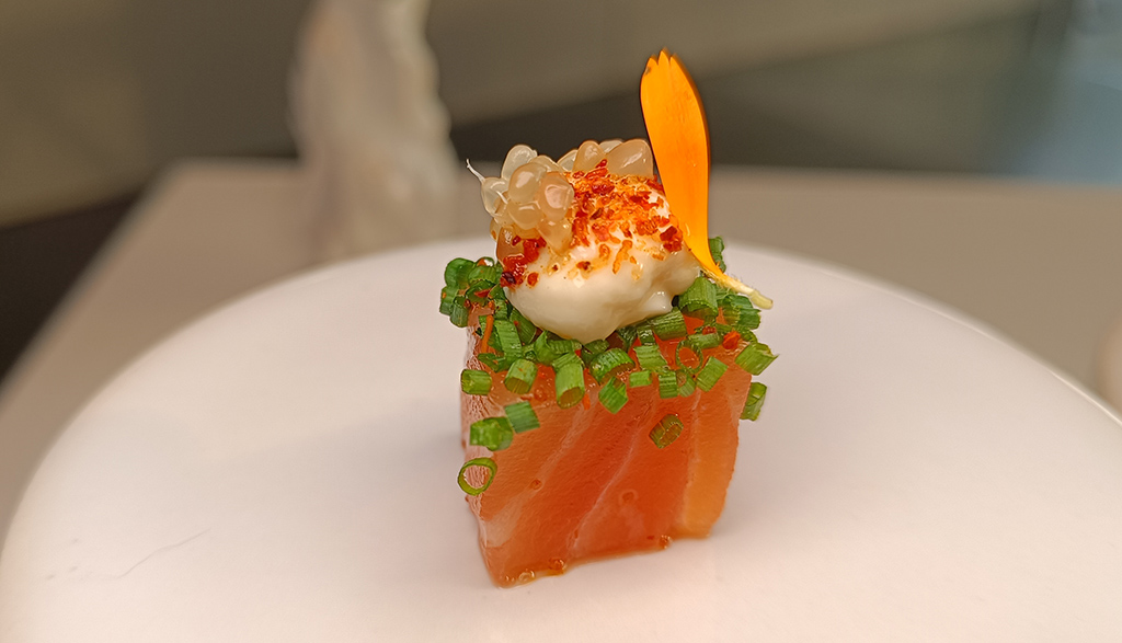 Appetizer Cured trout loin taco. Foto: Michael Schabacker