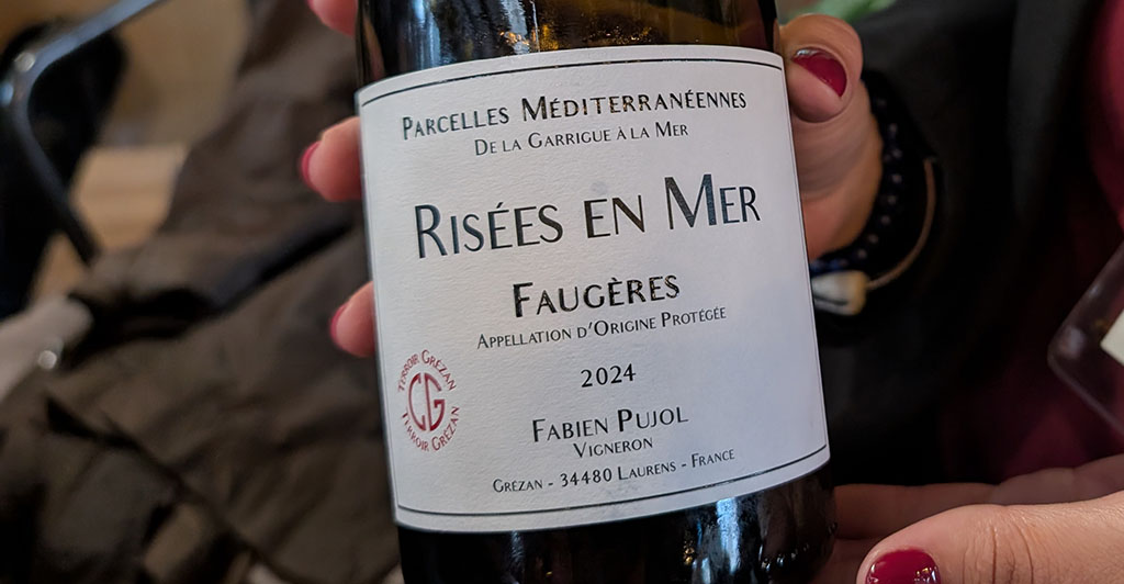Faugères-Wein: Fabien Pujol, Risées en Mer 2024. Foto: Carola Faber